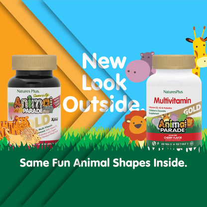 Animal Parade Gold Kids Multivitamin - Cherry Chewables, 60 Tablets (30 Servings)
