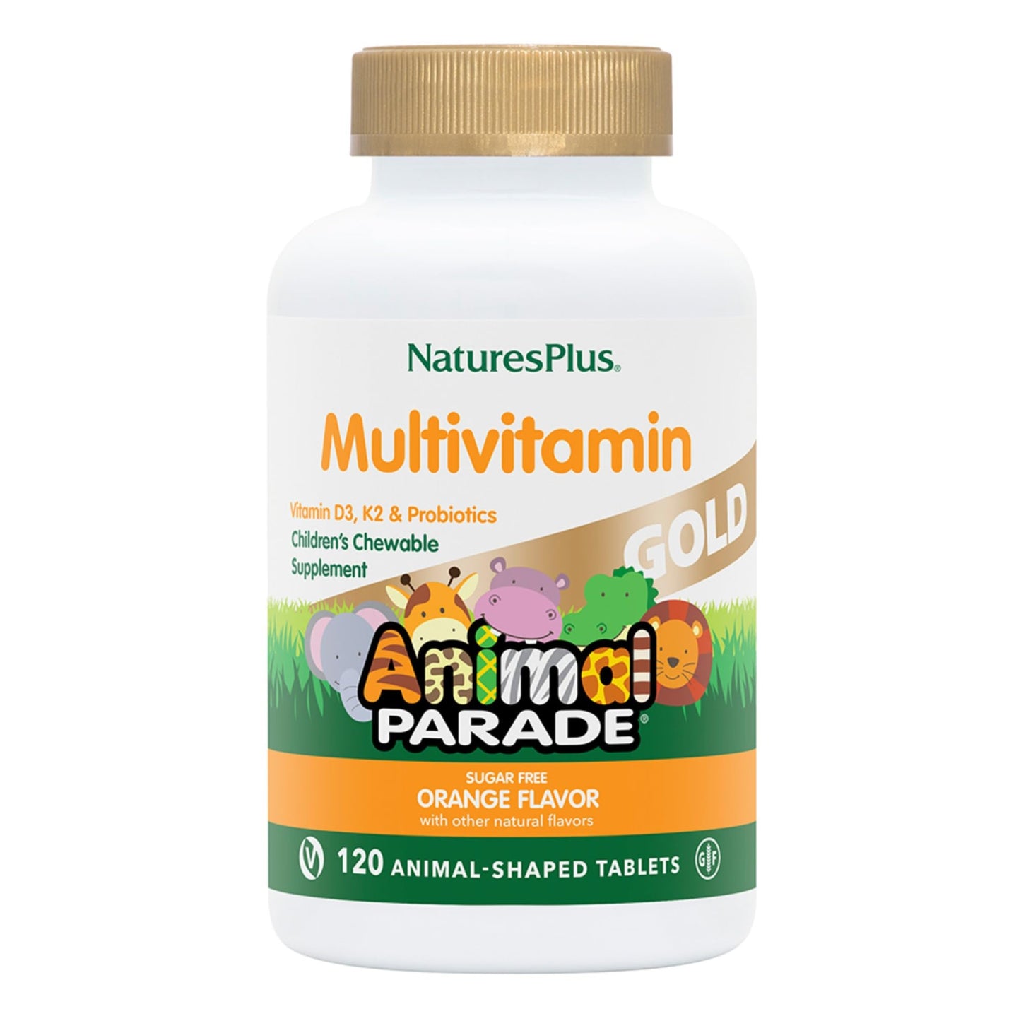 Animal Parade Source of Life Gold Kids Multivitamin – Orange Flavor – Gluten-Free – 60 Servings