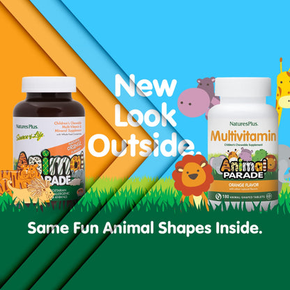 Natures Plus Animal Parade Kids Multivitamin - Orange Flavor, 180 Chewables
