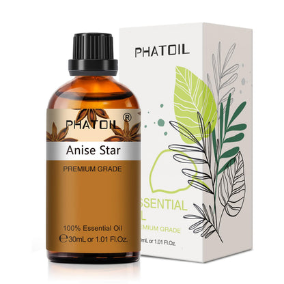 Anise Star Essential Oil 30ml (1.01 fl oz) | PHATOIL Pure Aromatherapy for Diffusers, DIY Soap & Candles