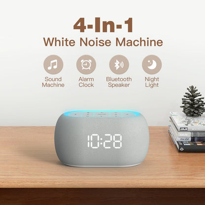 ANJANK White Noise Sound Machine & Bluetooth Alarm Clock – 21 Sounds, 7 Night Lights