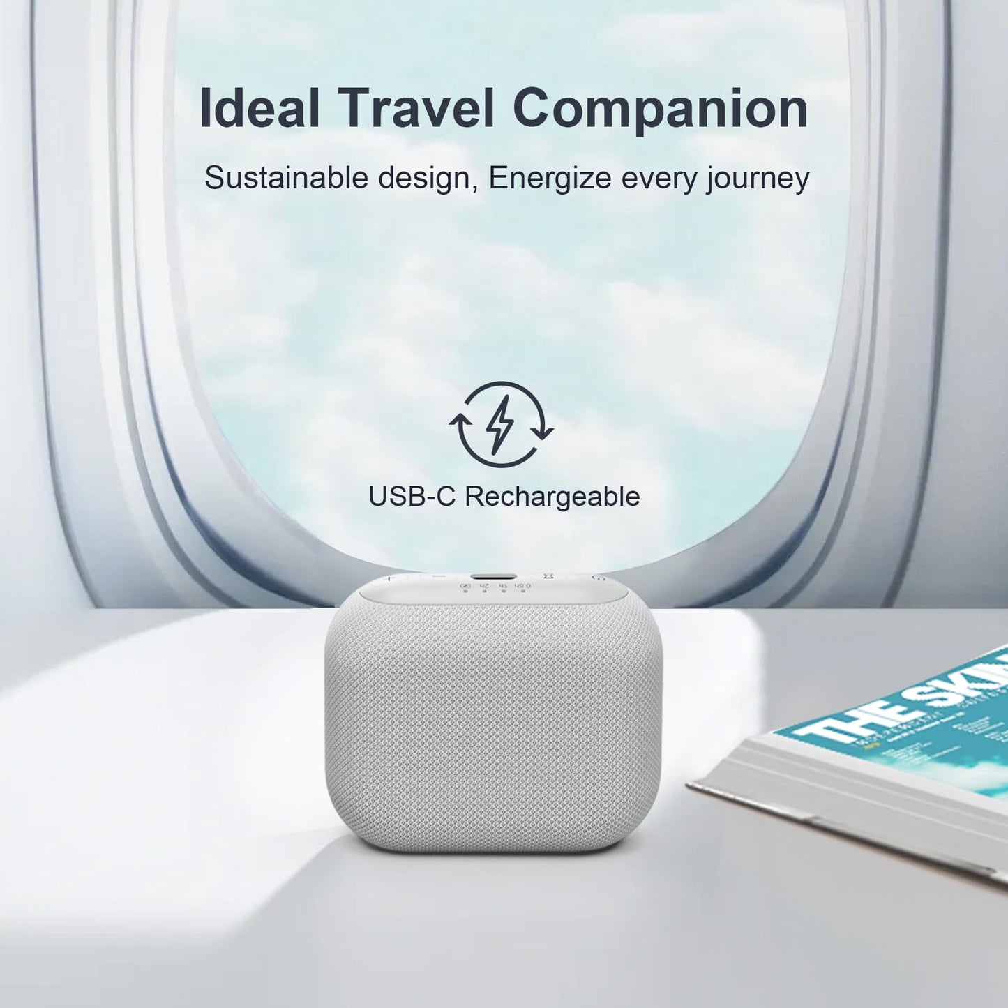 ANJANK Mini Portable Travel White Noise Sound Machine | 20 Sounds, 15h Battery, 30-Level Volume