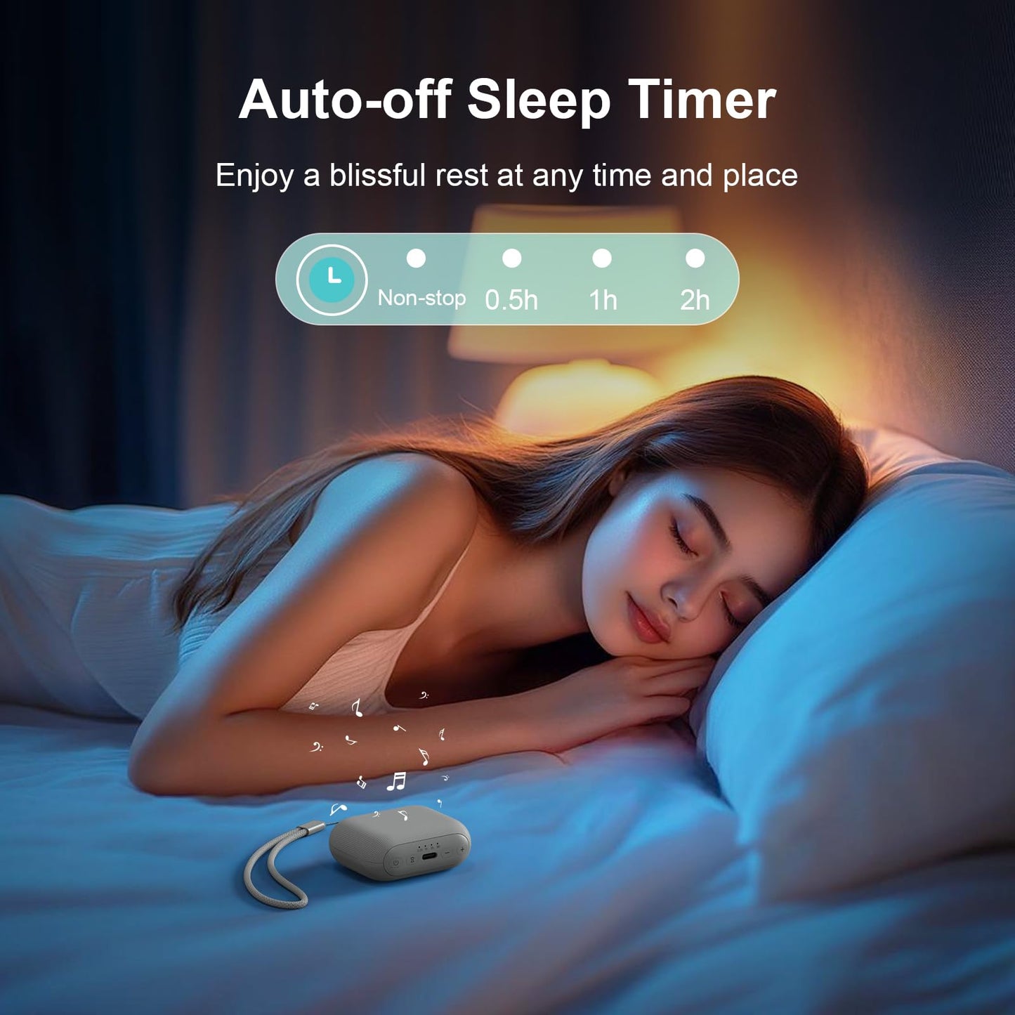 ANJANK Mini Portable Travel White Noise Sound Machine | 20 Sounds, 15h Battery, 30-Level Volume