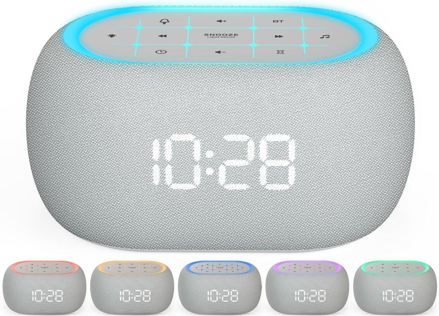 ANJANK White Noise Sound Machine & Bluetooth Alarm Clock – 21 Sounds, 7 Night Lights