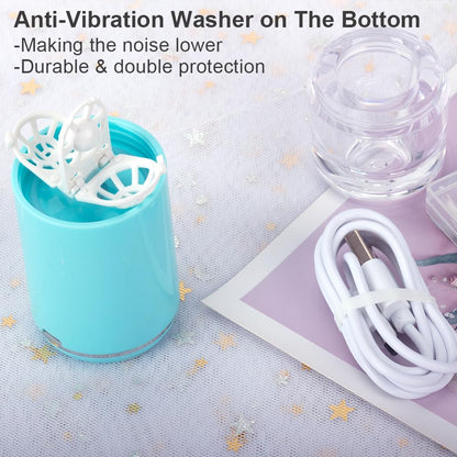 ANKUNABA Portable USB-Charged Contact Lens Cleaner – Automatic Vibration Cleaning Case (Blue)