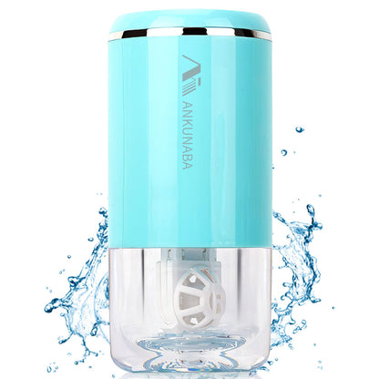 ANKUNABA Portable USB-Charged Contact Lens Cleaner – Automatic Vibration Cleaning Case (Blue)