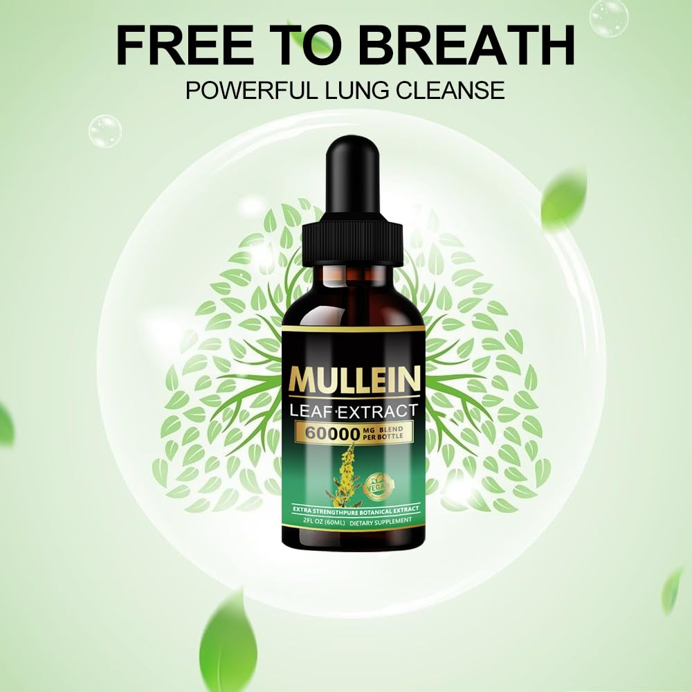 ANKUY Mullein Drops for Lungs – Lung Detox & Respiratory Support (2 Fl Oz)