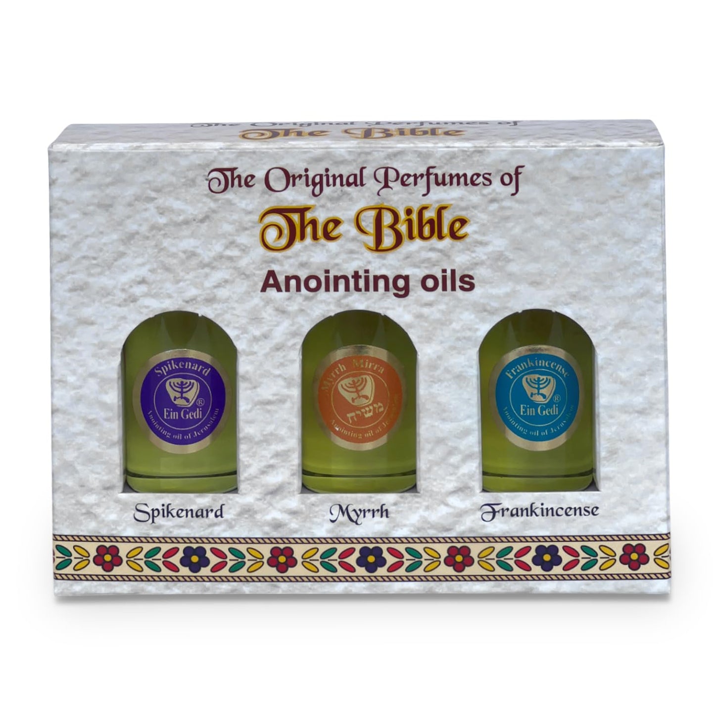 Anointing Oil for Prayer – 3 Bottles (10ml) Frankincense, Myrrh & Spikenard | Holy Land - Ein Gedi