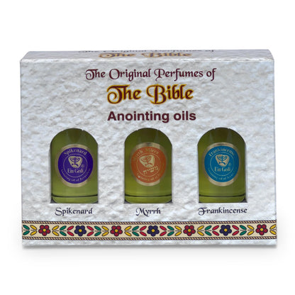 Anointing Oil for Prayer – 3 Bottles (10ml) Frankincense, Myrrh & Spikenard | Holy Land - Ein Gedi