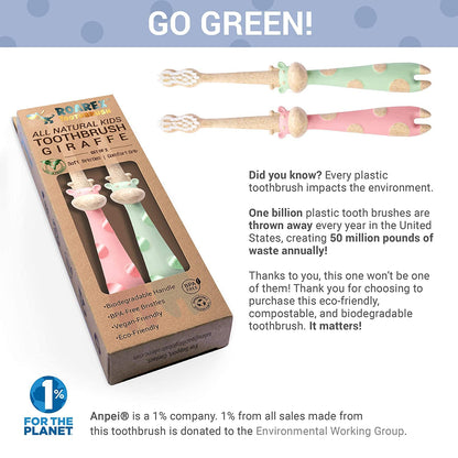 ANPEI ROARex Vegan Kids Toothbrush – Plant-Based, Biodegradable & All Natural