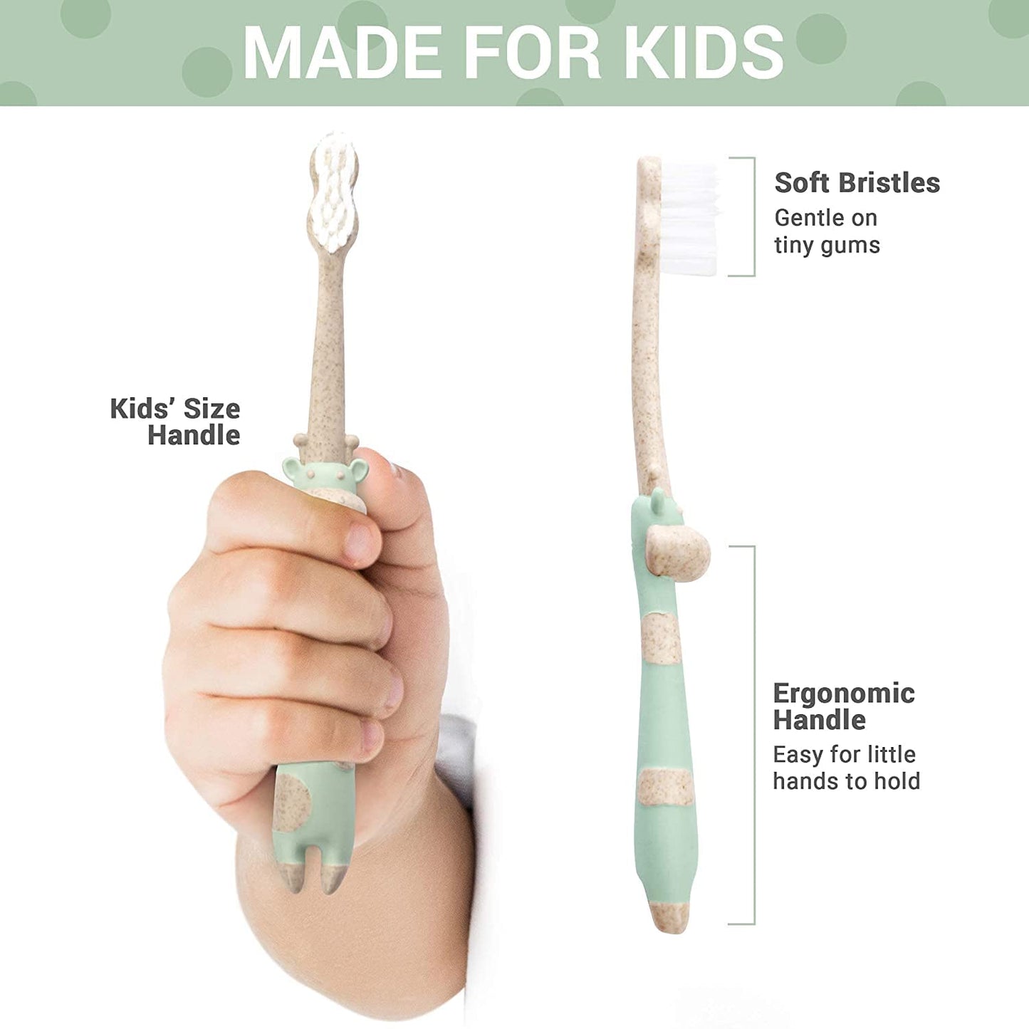 ANPEI ROARex Vegan Kids Toothbrush – Plant-Based, Biodegradable & All Natural