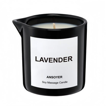 ANSOYER Massage Oil Candle – Ultra Hydrating Body Care with Soybean Oil, Lavender, 8.1oz