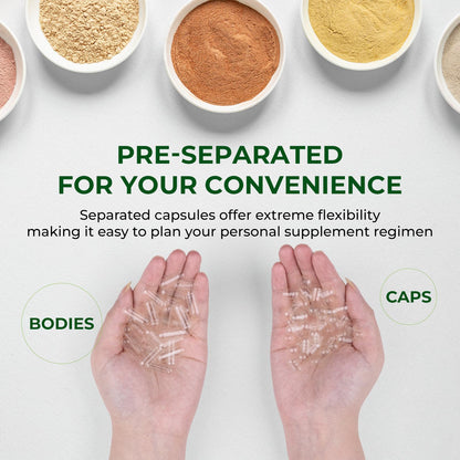 Angtai JN Empty Capsules Size 00 Separated Vegan Pill Caps – Plant-Based, Gluten Free