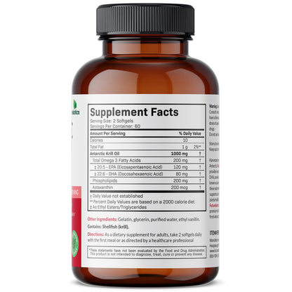 Futurebiotics Antarctic Krill Oil 1000mg – Omega-3 EPA/DHA, Astaxanthin, Phospholipids | 120 Softgels