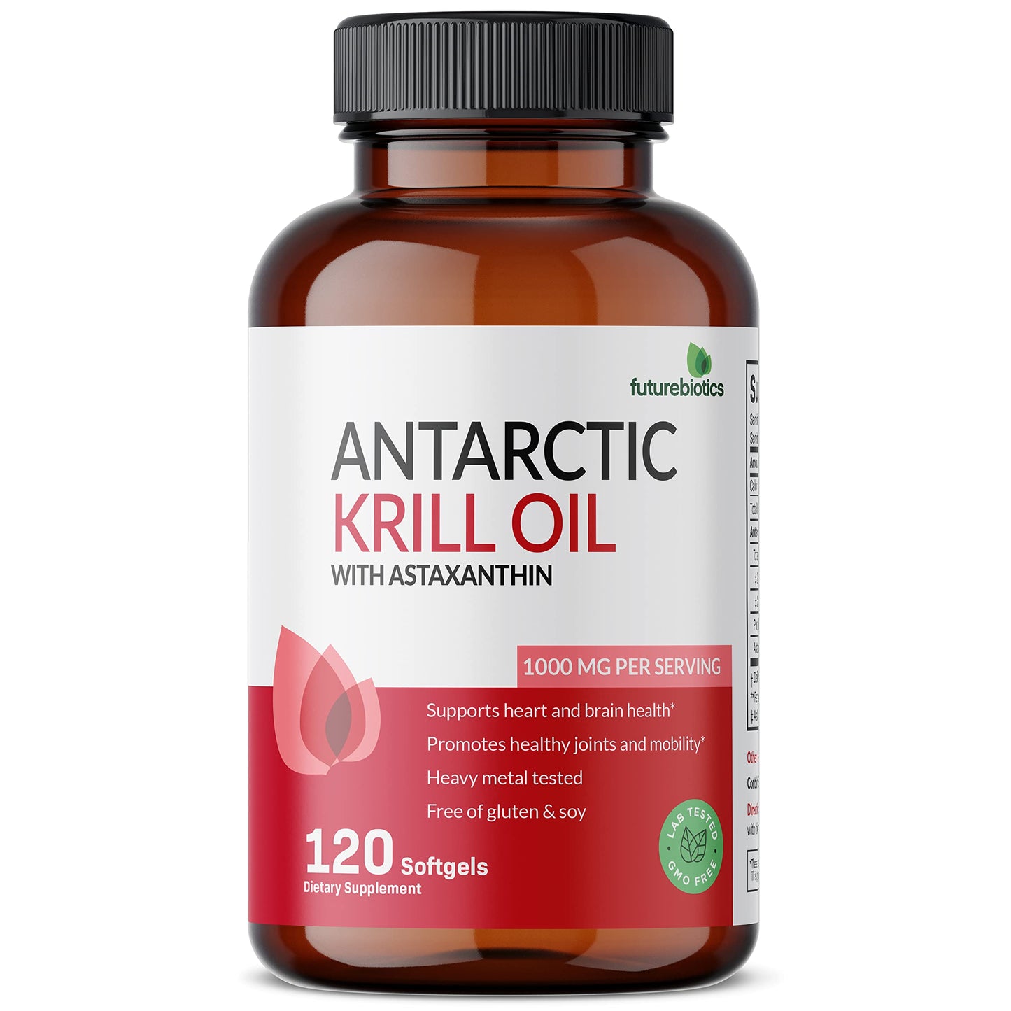 Futurebiotics Antarctic Krill Oil 1000mg – Omega-3 EPA/DHA, Astaxanthin, Phospholipids | 120 Softgels