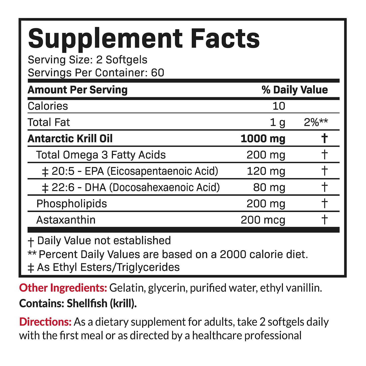 Futurebiotics Antarctic Krill Oil 1000mg – Omega-3 EPA/DHA, Astaxanthin, Phospholipids | 120 Softgels