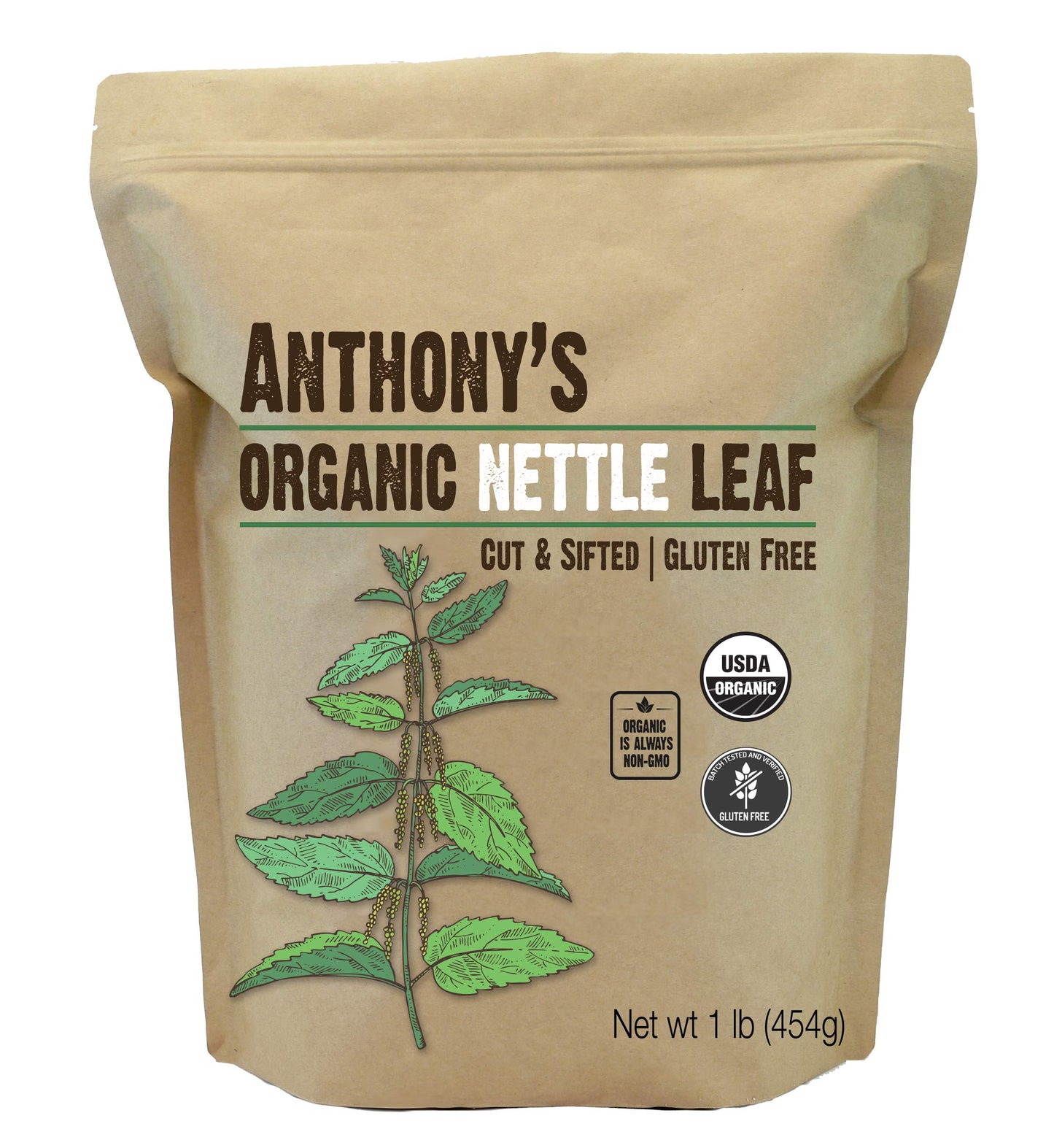 Anthony's Organic Nettle Leaf 1lb - Gluten Free, Non-GMO, Keto
