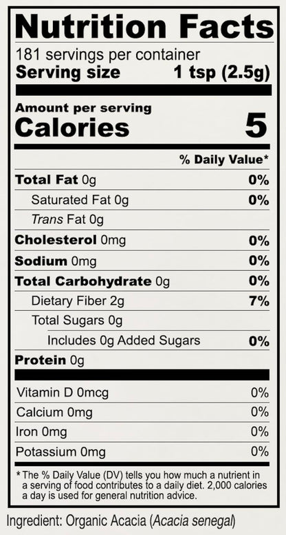 Anthony's Organic Acacia Senegal Powder 1 lb – Gluten Free, Non-GMO, Prebiotic