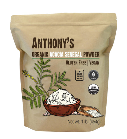 Anthony's Organic Acacia Senegal Powder 1 lb – Gluten Free, Non-GMO, Prebiotic