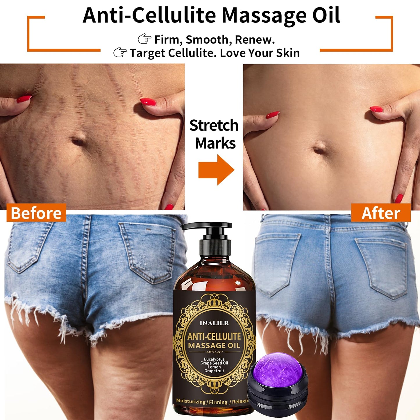 Massage Oil for Therapy - 3-Pack Gift Set with Ginger, Arnica & Lavender