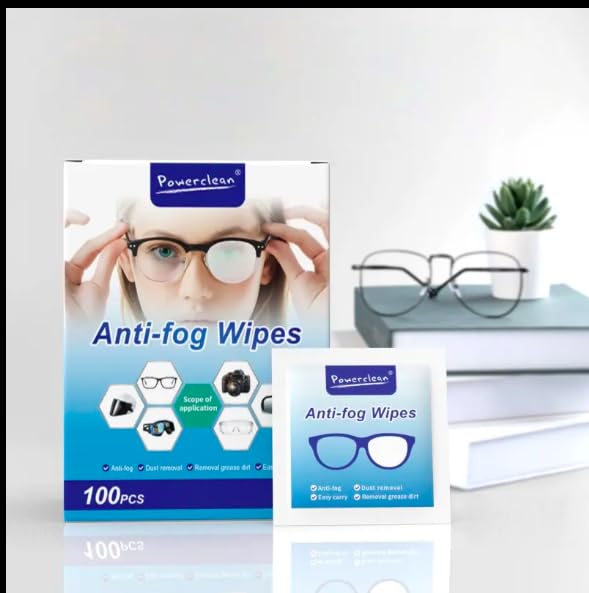 Anti Fog Wipes for Glasses (100-Pack) – Pre-Moistened & Quick-Dry