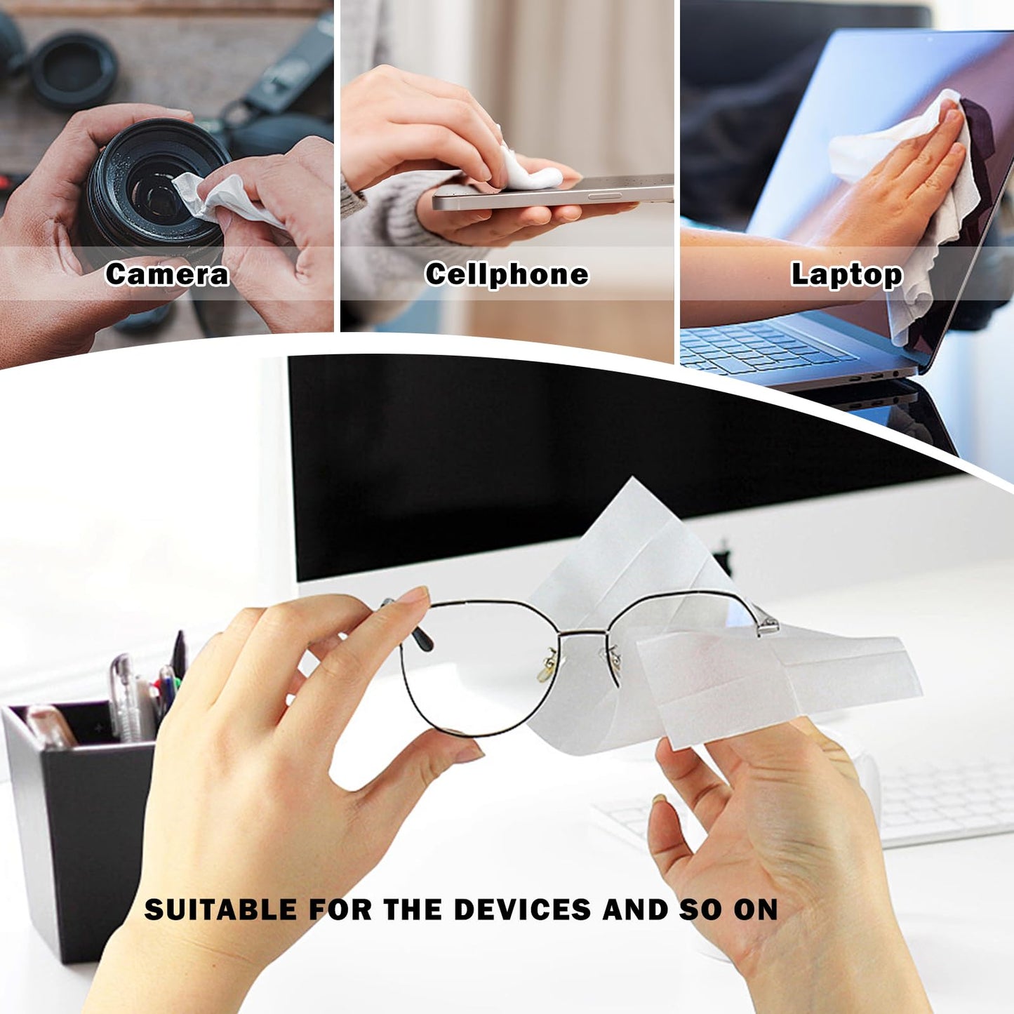 Anti-Fog Wipes for Glasses – 110 Count Lens Cleaning Wipes for Eyeglasses & Screens