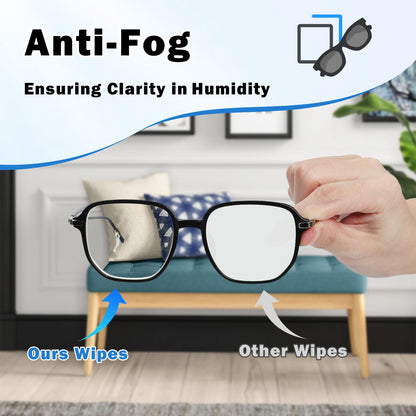 Anti-Fog Wipes for Glasses – 110 Count Lens Cleaning Wipes for Eyeglasses & Screens