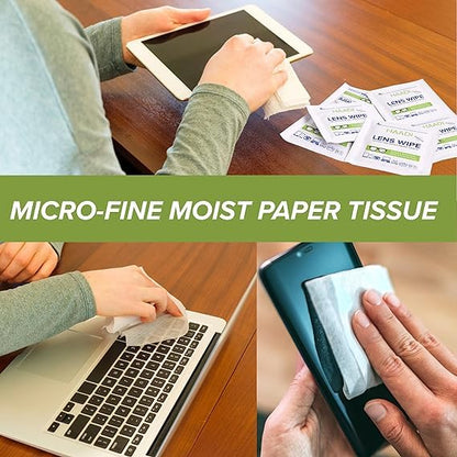 Glasses Cleaner Wipes – 200 Individually Wrapped, Pre-Moistened Lenses Wipes for Eyeglasses, Cameras, Binoculars & Screens