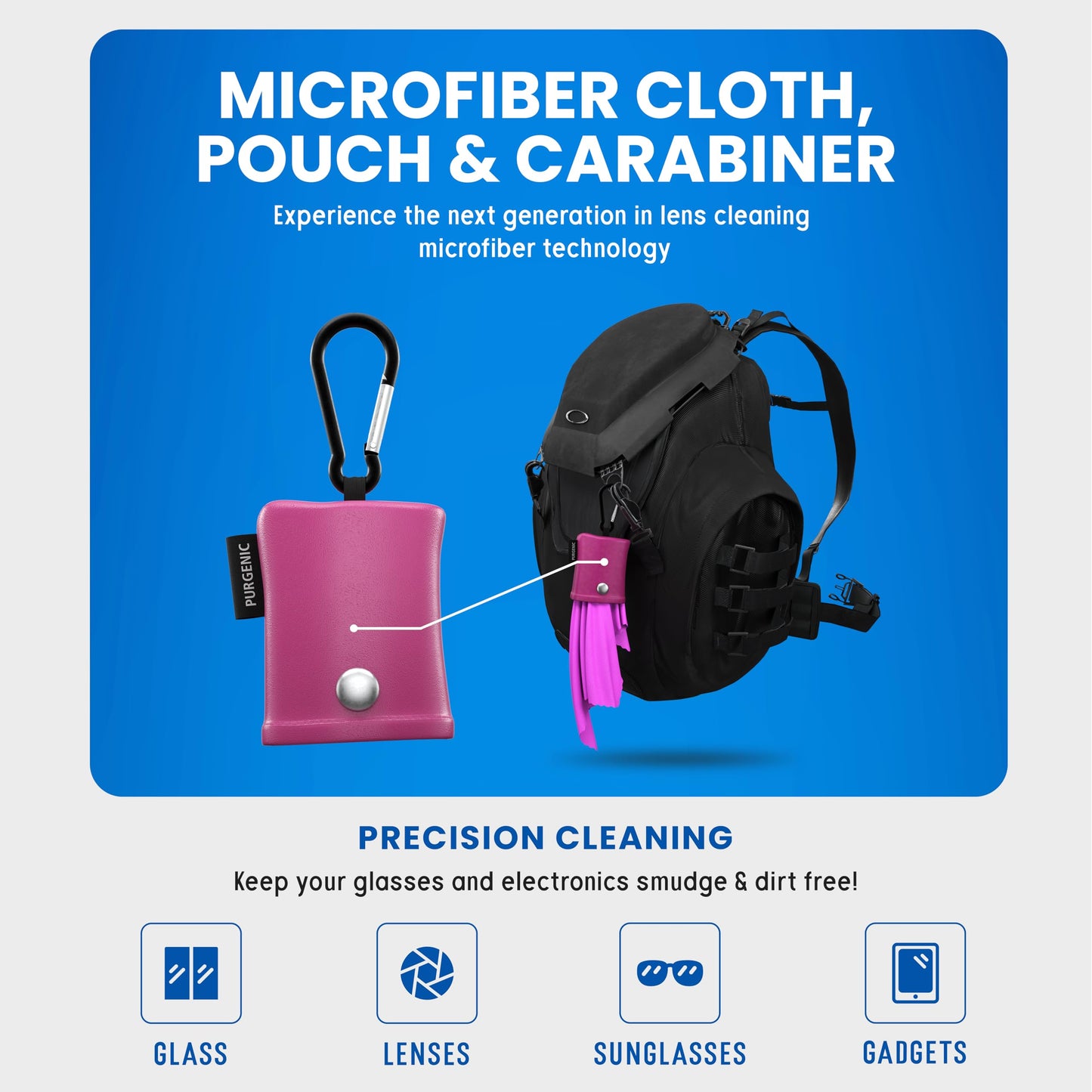 Microfiber Cloths & Glasses Wipes (3 Pack) – Lens & Screen Cleaning (Pink)