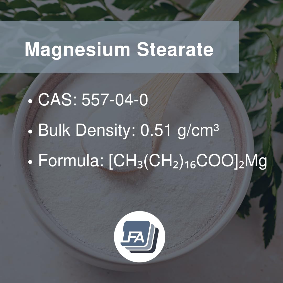 Magnesium Stearate Powder – Dry Lubricant for Tablets | 1kg | Halal Kosher Vegan