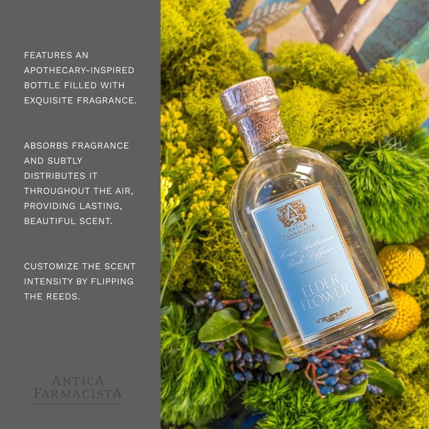 Antica Farmacista Home Ambiance Diffuser – Elderflower, 8.45 fl oz