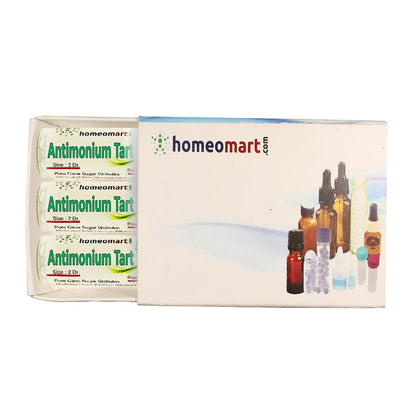 Antimonium Tartaricum 200C Homeopathy Pellets – Pack of 3 | Homeomart