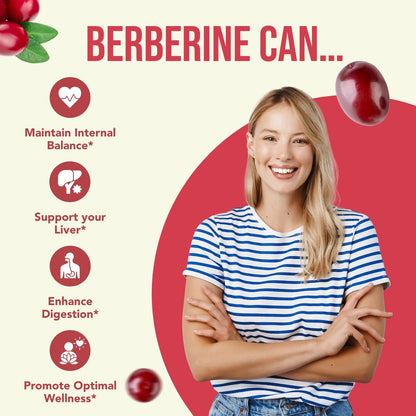 High Strength Berberine 500mg – 180 Servings | Vegan, USA Made Antioxidant Support