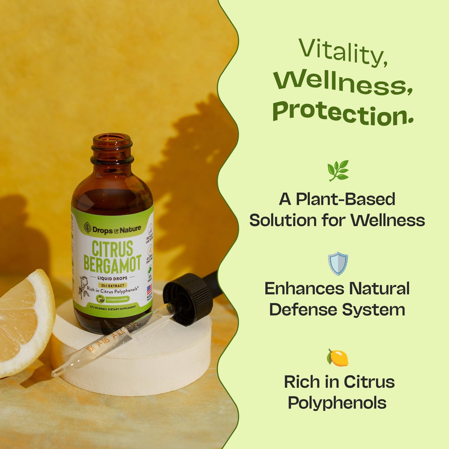 Citrus Bergamot Extract 25:1 Liquid Drops – Vegan & Gluten-Free | Heart Wellness & Metabolic Support