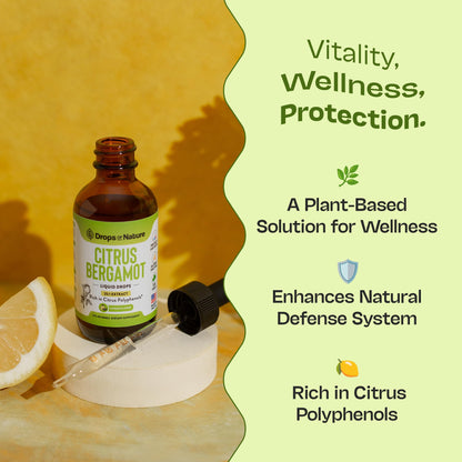 Citrus Bergamot Extract 25:1 Liquid Drops – Vegan & Gluten-Free | Heart Wellness & Metabolic Support