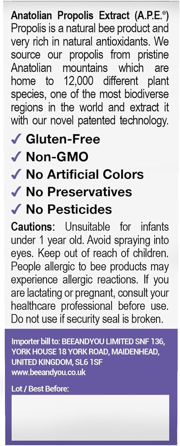 Bee and You Kids Immune Support Throat Spray – Elderberry, Propolis, Vitamin C (1 oz)