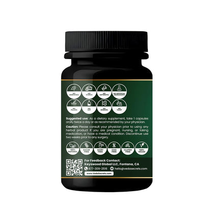 VedaSecrets Giloy Dietary Supplement - Tinospora Cordifolia, Organic Giloy Powder, 60 Vegetarian Capsules