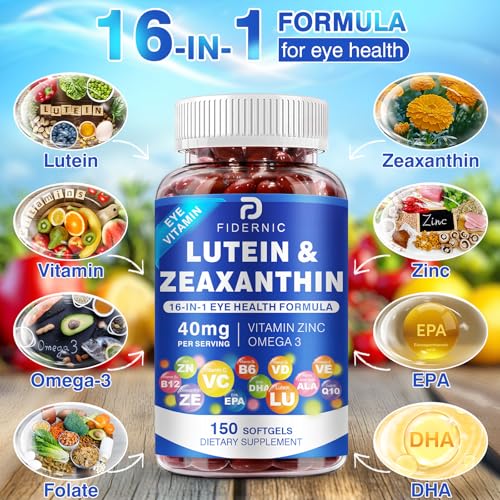 Lutein & Zeaxanthin Eye Vitamins - 40 mg Lutein, 8 mg Zeaxanthin | 150 Softgels
