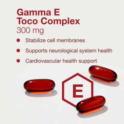 Protocol for Life Balance Gamma E Toco Complex - Vitamin E 300 mg | Antioxidant Support | Tocotrienols | Halal & Dairy Free | 90 Softgels