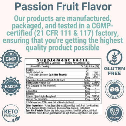 Astaxanthin Polypodium Leucotomos Zinc Picolinate Lycopene Gummies – Vegan & Keto