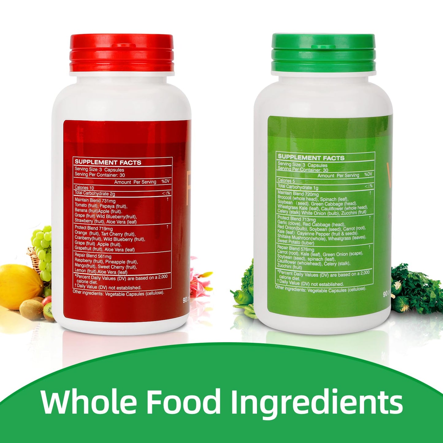 Fruit & Veggies Supplement – 2 Bottles (180 Vegetarian Capsules) | Balance of Natural