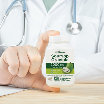Biolore Pure Soursop Graviola Capsules – 120 Count, Vegan, Gluten Free