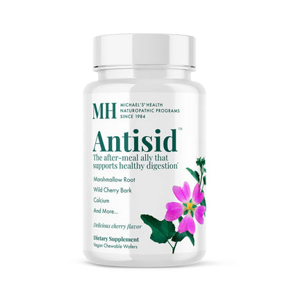 Michael's Antisid – 60 Vegan Chewables, Wild Cherry, Digestive Support