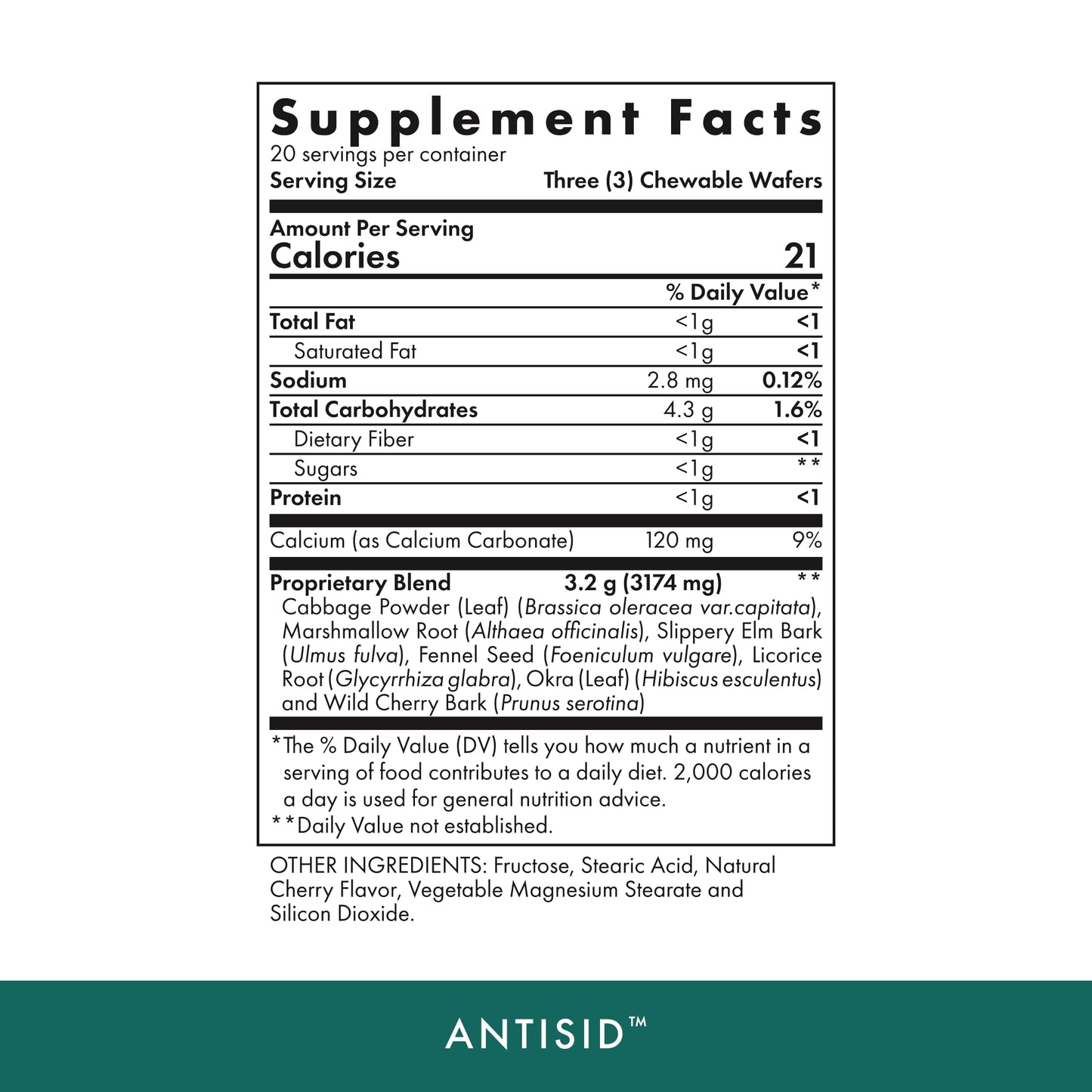 Michael's Antisid – 60 Vegan Chewables, Wild Cherry, Digestive Support