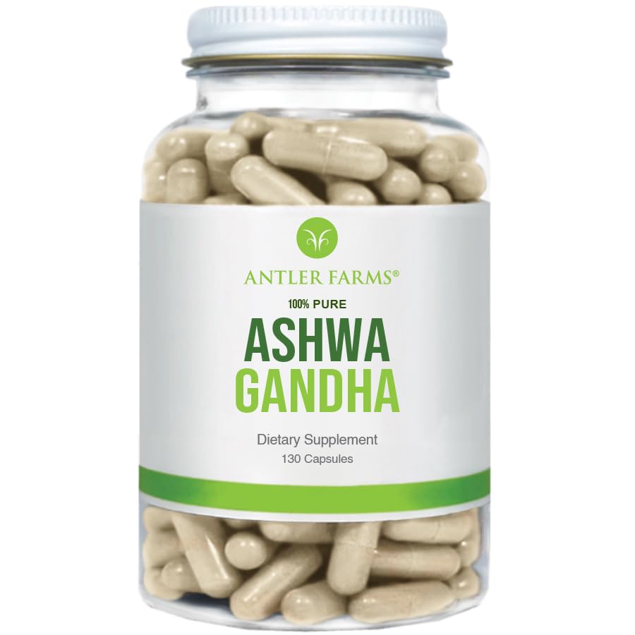 Antler Farms Ashwagandha 130 Capsules | 1200mg, 5% Withanolides