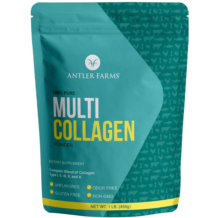 Antler Farms Multi Collagen Protein Powder – 5 Types (I, II, III, V, X) 1 lb