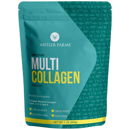 Antler Farms Multi Collagen Protein Powder – 5 Types (I, II, III, V, X) 1 lb