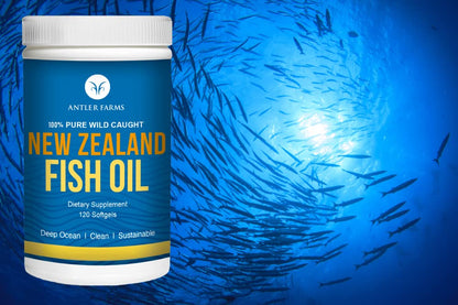 Antler Farms NZ Fish Oil - Pure Wild-Caught Omega-3 EPA+DHA, 120 Softgels