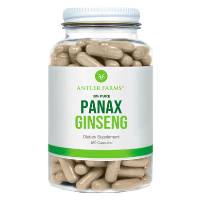 Antler Farms 100% Pure Panax Ginseng Extract - 180 Capsules, 500mg | Changbai Mountains