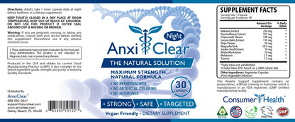 Consumer Health AnxiClear - Boosts Mood, Calms The Mind, Elevates Serotonin Levels - 5-HTP, L-thianine - 2 Day + 2 Night